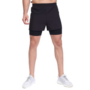 Treino 2 em 1 masculino Running Lightweight Gym Yoga Training Sport Shorts